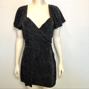 Express Black and White Metallic Mini Dress Size Medium